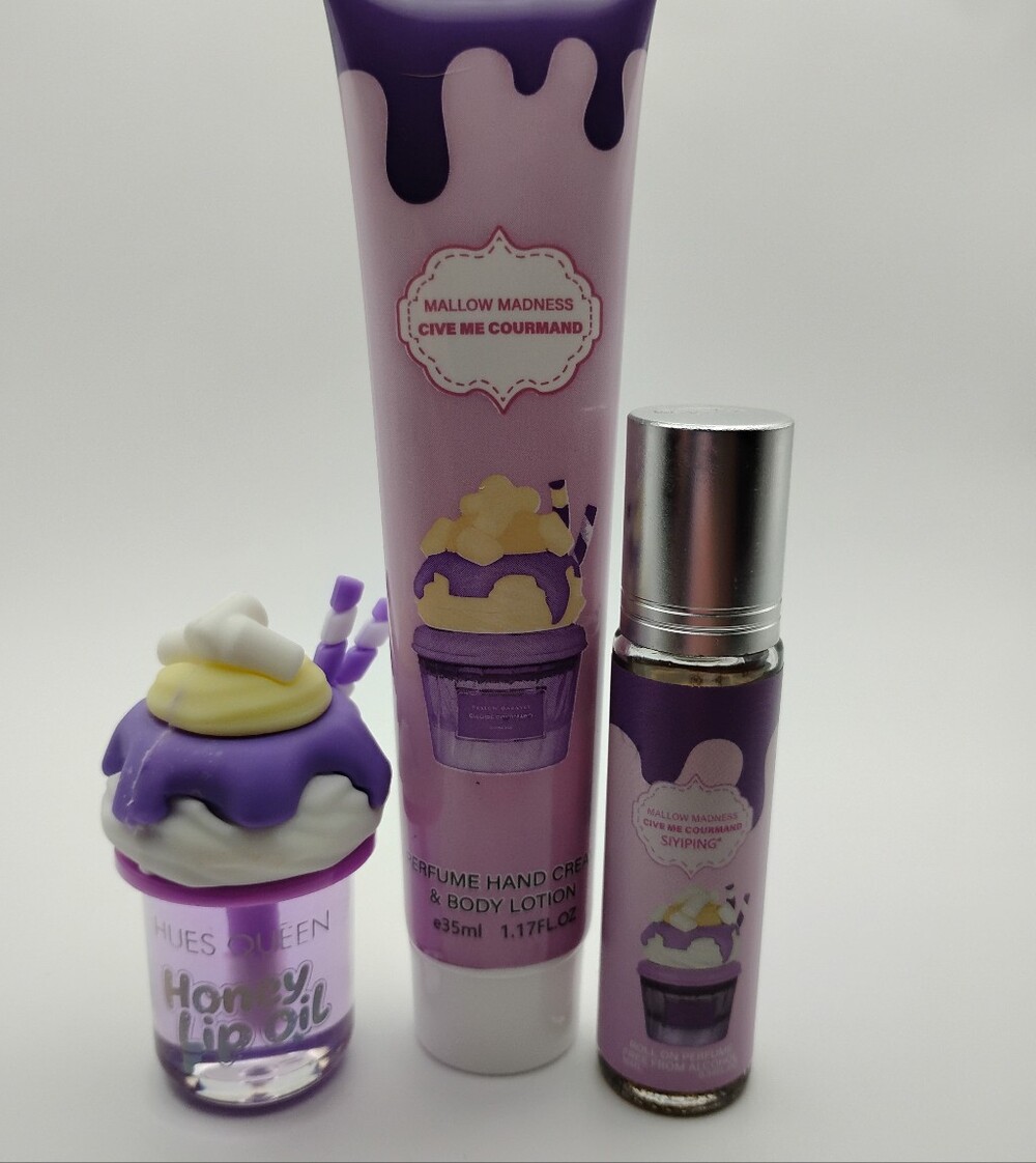 Mallow Madness Matching Lotion, Lipgloss, &Perfume Set